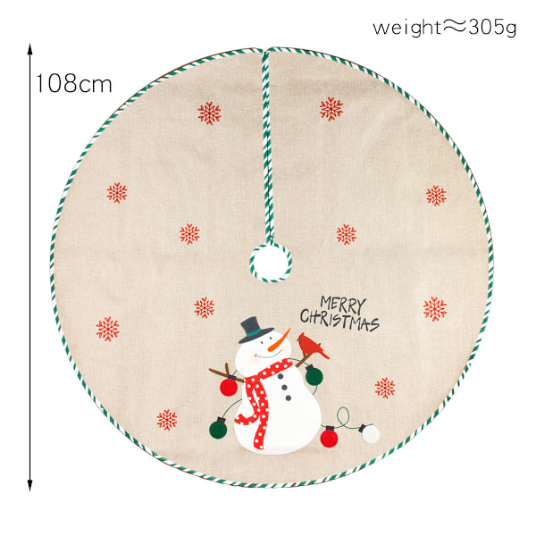 1 stk. Diameter 108CM Julepynt Linned Broderet Træskørt