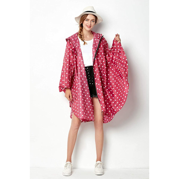 #Poncho Regnjakke for Kvinner Vanntett Lettvekt Gjenbrukbar Vandring Regnjakke med Hetter#