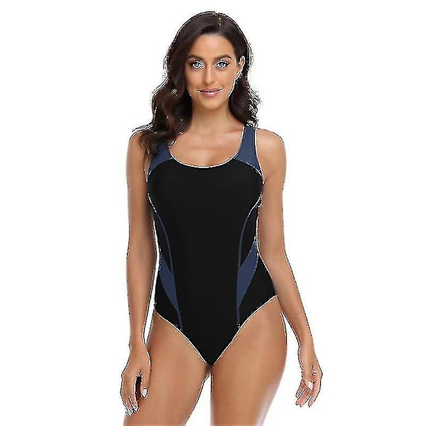 Naisten yksiosainen uimapuku, yksivärinen, ribbineulottu monokini, pyöreä pääntie, avoin selkä, uimapuku DFA5315