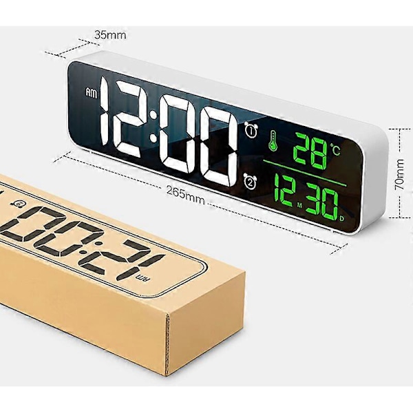 Digital Väckarklocka, Väggklocka Morgon Väckarklocka LED Digital M