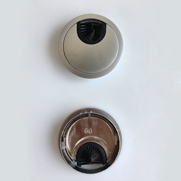 Pyöreä johtokansi ?60mm pöydän johtojen upottamiseen