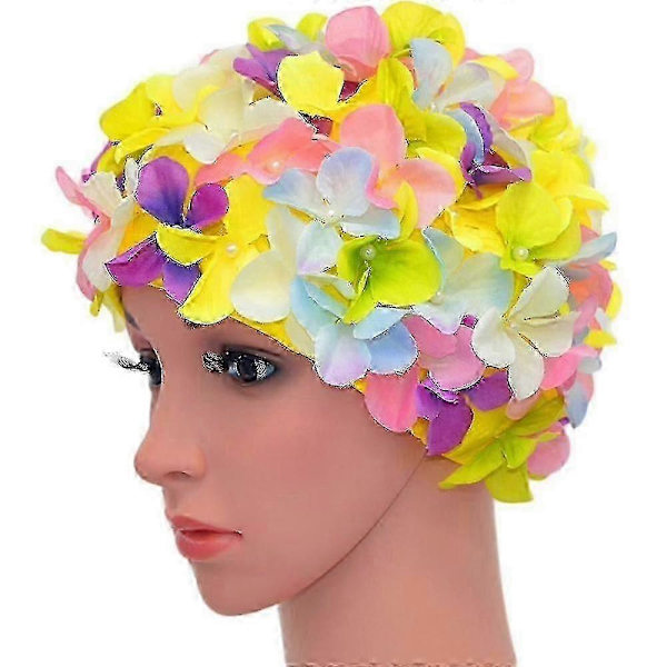 Retro Blomstrete Badehette for Kvinner