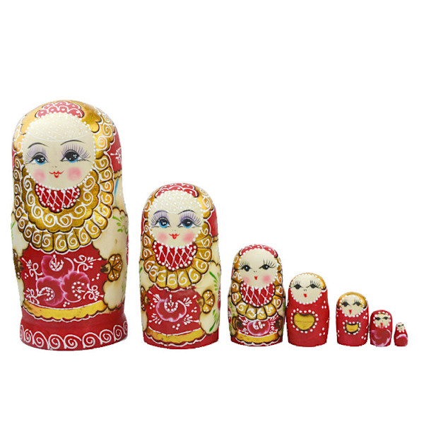 7 stk. russiske dukker Nesting Dolls Serie Matryoshkas Pou