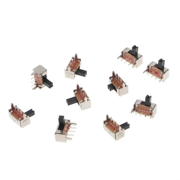 10 st Toggle Vertikal Glidbrytare 1P2T 3 Pin 3mm Skaft För PCB-montering SK12D07-V