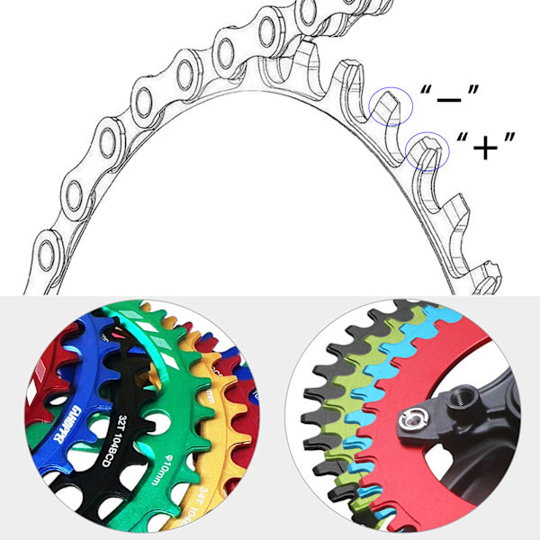 #170mm Firkantet Konisk Krankarmssæt med 32T Narrow Wide Kædebladsring#