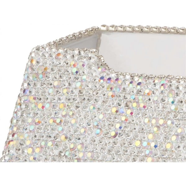 Käyntikorttiteline - Bling-nimikortit toimistopöydälle, pöytätasolle, ylellinen esittelykotelo, lisätarvikkeet, valkoinen