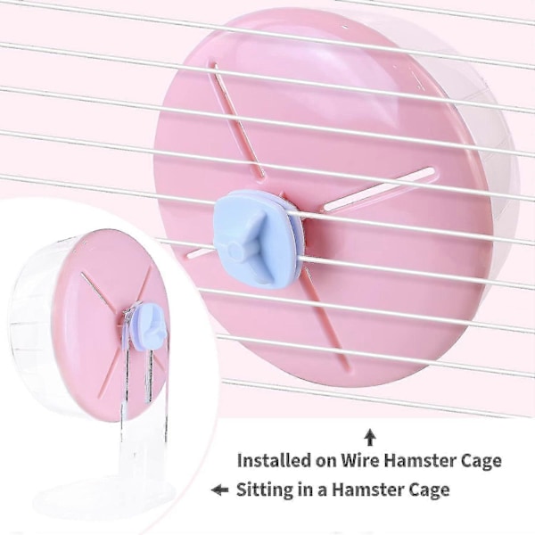 20 cm Hamsterhjul, Super Stille Hamsterhjul med Justerbart Stativ for Hamstere, Gerbil, Dverghamstere, Chipmunks, Gullhamstere og Andre