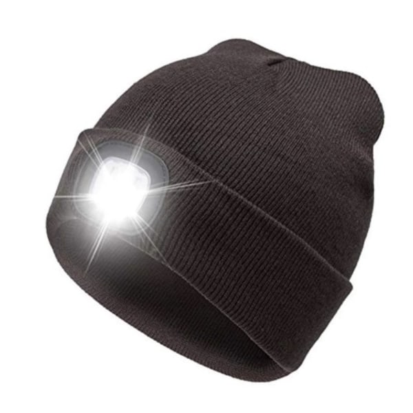 /#/Beanie Hat with Headlamp Rechargeable Flashlight Cap Winter Knitt/#/