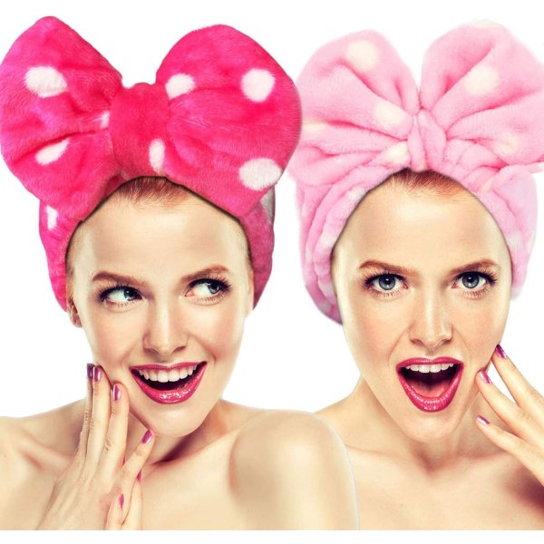 2 Pack Cute Stretchy Knot Face Wash Headbands, Lovely Towel Hair