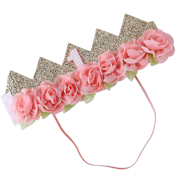 Baby 1 års fødselsdagsfesthat Prinsesse Hårbånd Baby Pige Blomst De
