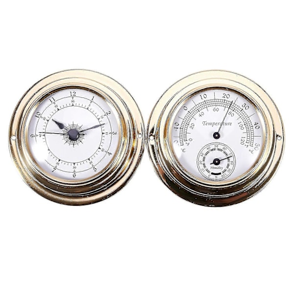 Termometer Hygrometer Barometer Klockor 2 Hela Set Mätare