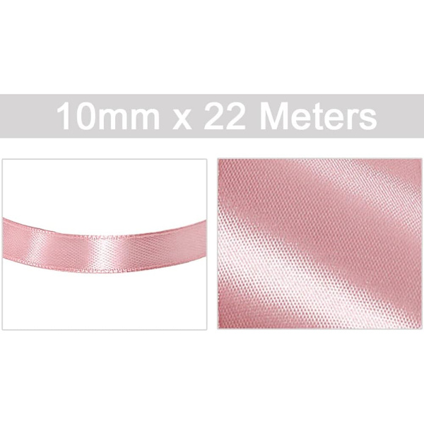 Roséguld Satinband 10mm x 22m, Satinband för Presentinslagning