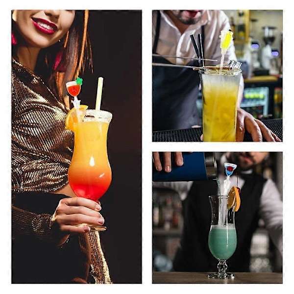 Farverige Akryl Swizzle Sticks, 10 stk. 23 cm Cocktail Drikke Rørepinde Genanvendelige Kop Klare Skafter Drikke Rører til Barer Caféer Fester Restauranter og