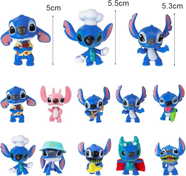 #10 st söta Stitch Q-version animerade modellleksaker#
