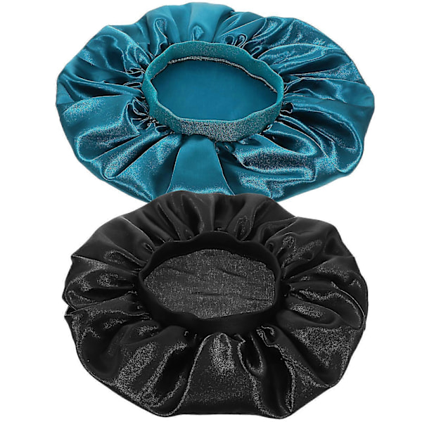 2 st Sovmössa Satin Dekorativ Elastisk Sovmössa Dekorativ Sovhatt