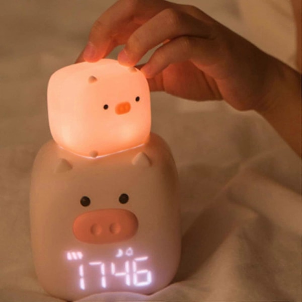 Söt Tecknad Gris med Väckarklocka, Intelligent Alarm App-Kontroll