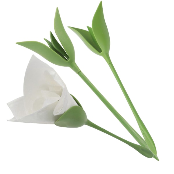 4 Stykker Kreativ Rose Blomst Servietholder Papirserviet Blomst Værktøj Rulle Grønt Blomsterdesign Til Borddekoration Familie Fest