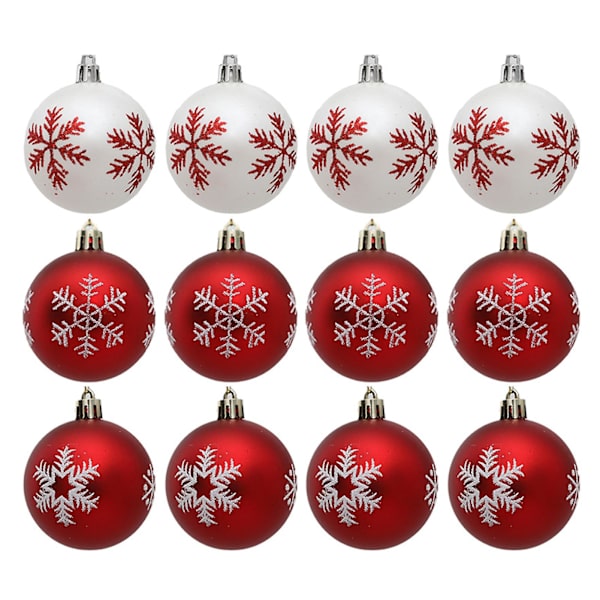 12 st Snöflinga Julgranskulor Splittersäkra Säkra Mini Julkulor För Heminredning Kaesi