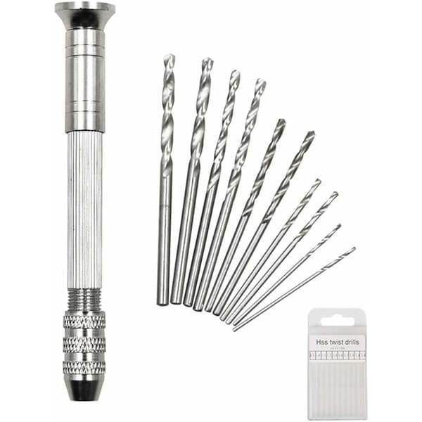 #11-delt Mini Drill Styling Set 9cm hånddrill med 0,8-3mm Twist Drill #