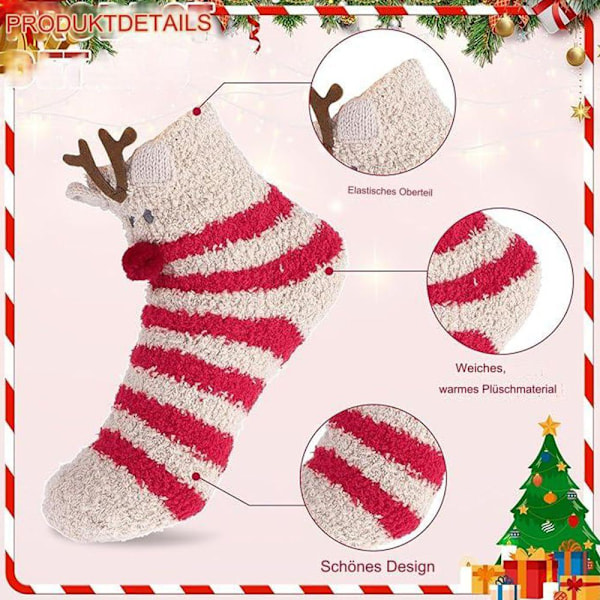 #Lämpimät Sukat Joulu Plus Sukat, 2 Paria Coral Fleece#