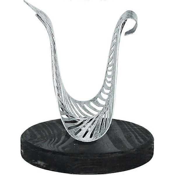Fritstående Moderne Servietholder m/ Sølv Metalblad & Sort Træ