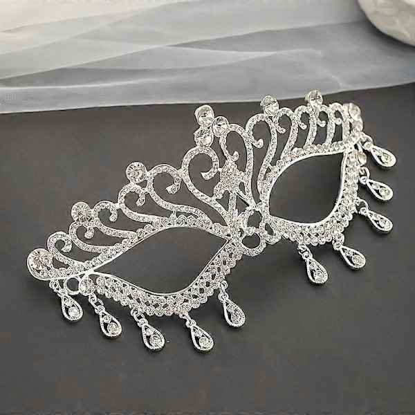 Sølv Party Supply Kits 1 stk. Kreativ Party Maske Chic Rhinestone Maskebal Maske til Kvinder