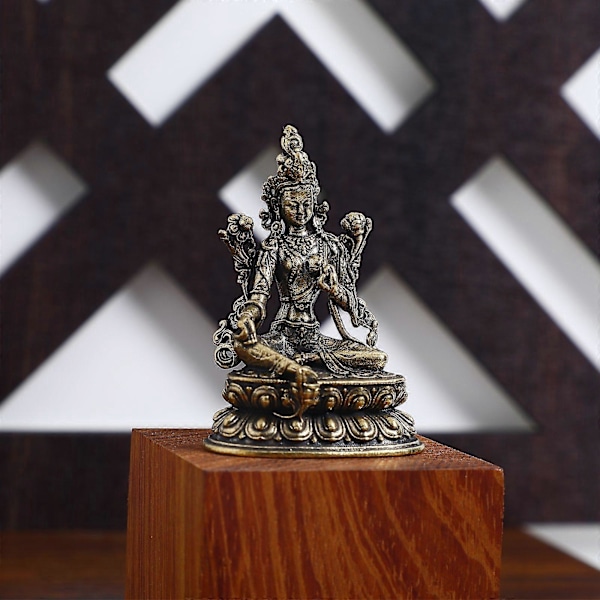 Tara Buddha Staty Figur Buddha Retro Mässing Buddhistisk Statyett för Tempel