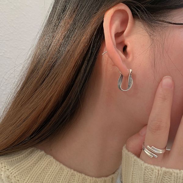 #s925 sterling hopeaa, hopea neula, ainutlaatuiset vintage korvakorut#