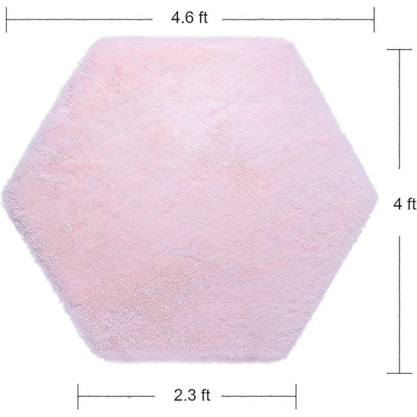 Matta för studentrum, hexagonmatta för lekhus, prinsesstält, lek-slott för barn, diameter 1,4 m, rosa