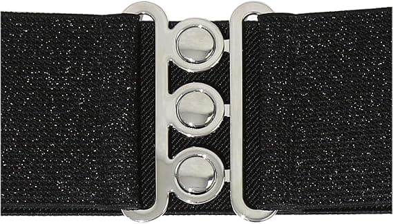 #Elastisk damebelte  bredt belte med 3 knapper  vintage stil #
