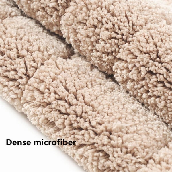 Halvmåneformet Absorberende Mikrofiber Gulvmåtte (Lysebrun) - E