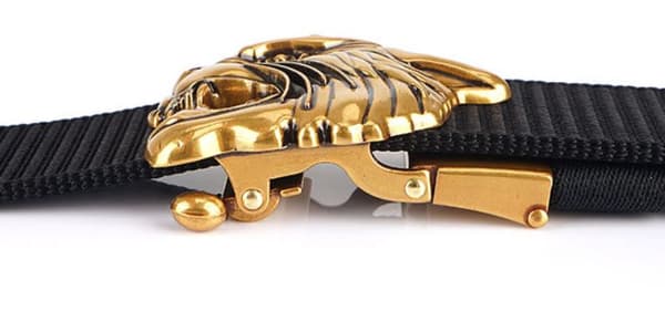 #Herrar Mode Guld/Silver Tredimensionell Tiger Spänne Design Topp Bälte#