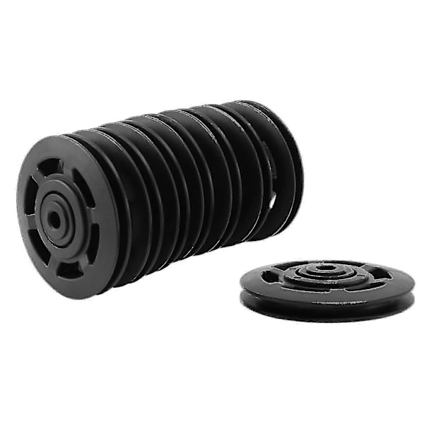 8 stk. 95 mm sort leje remskive hjulkabel fitnessudstyr del slidstærk