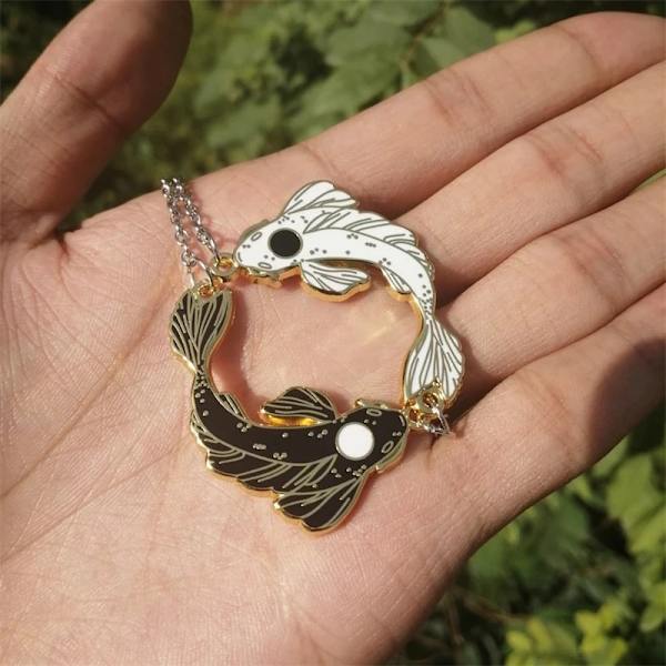 Yin Yang -parin kaulakoru 2 Onnenkalaa Pari-kaulakorut (musta ja