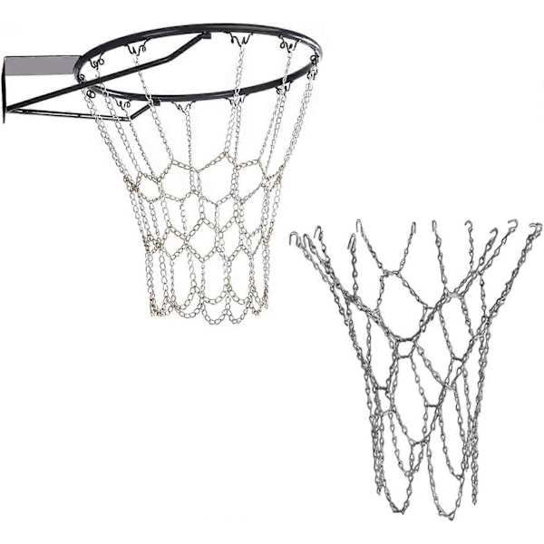Basketballnett, utendørs basketballnett, basketballnett i metall, slitesterkt basketballnett, erstatningsbasketballnett