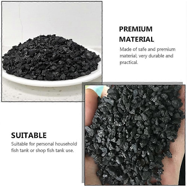 1 Pakke Akvariefiltreringsmateriale Filtrering Aktivert Kull (Svart)