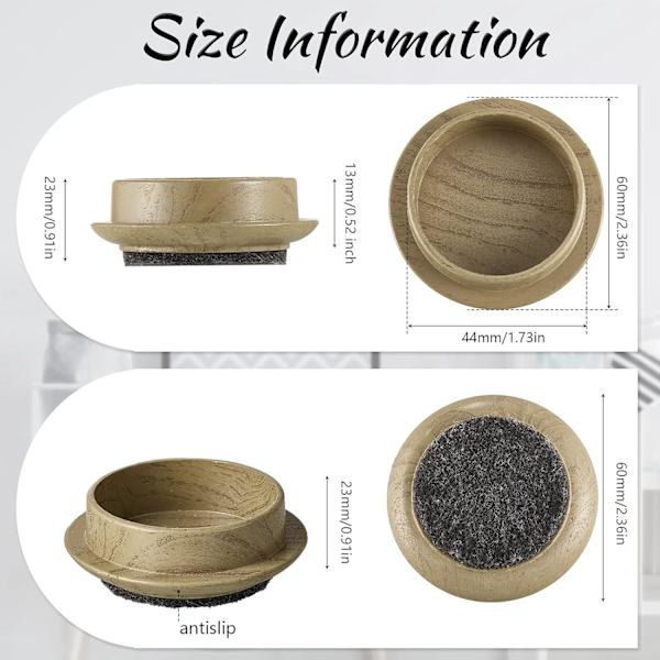*8 st Anti-Slip Gummimöbler Caster Pads Skydda Dina Golv a*