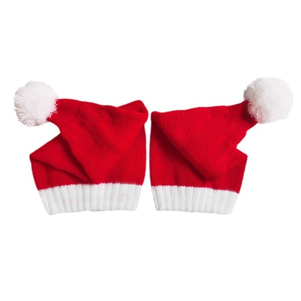 #2-delt julehue strikket hue til børn#