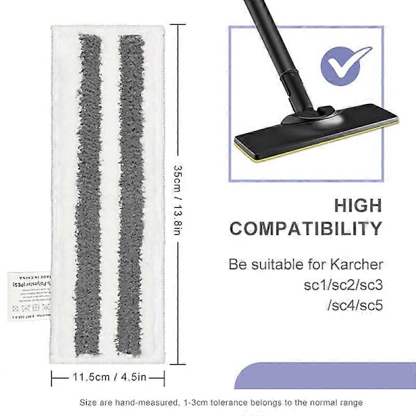 Kit med 4 Tillbehör för Kärcher SC2 SC3 SC4 SC5 Ångtvätt med Kärcher Easy Fix Ångduk