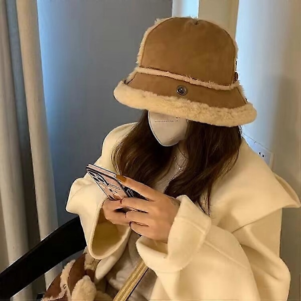 Vändbara Bucket Hats för Kvinnor, Trendig Bomullstwill Canvas Leat