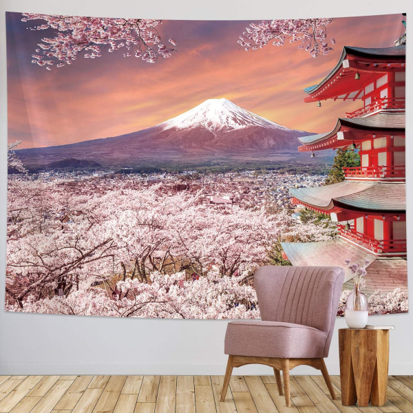 Japanese Tapestry Backdrop Fuji Asian Mountain Photo Banner