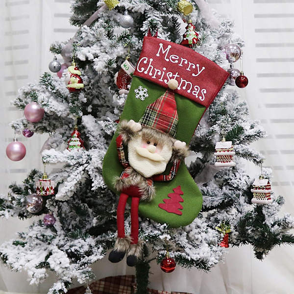Julhänge Fina Sömmar Tecknat Mönster Julgransdekoration Tyg Stor Öppning Julklappspåsar För Jul KaesiA