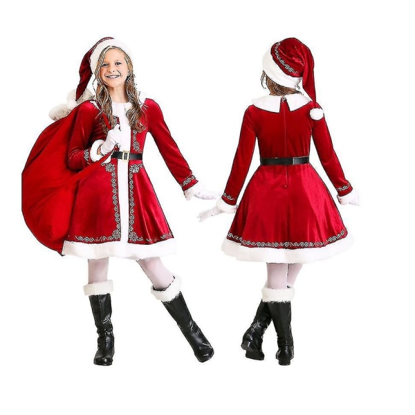 Jul Barn Kostym Jultomte Prinsessklänning Performance Kläder L