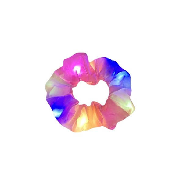 #LED Lysende Scrunchie 5 Styk Lysende Elastiske Hårbånd Lysende Hårbånd til Hestehale til Neon Halloween Jul Fødselsdag Nytår#