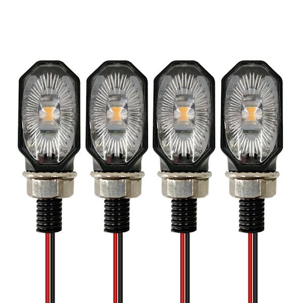 #4 stk. 1 LED Lille Oval Lys Blinklys Motorcykel LED Signal Li#