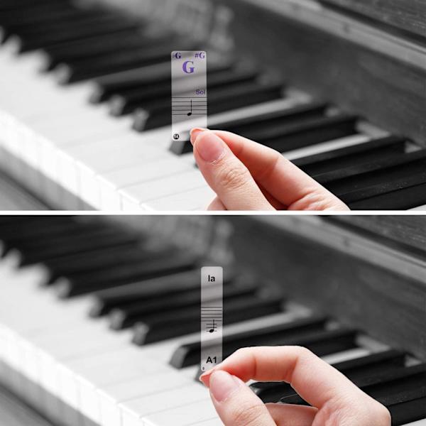 Fargede Pianotaster Svarte Pianotaster Erstatningspiano Klistremerker