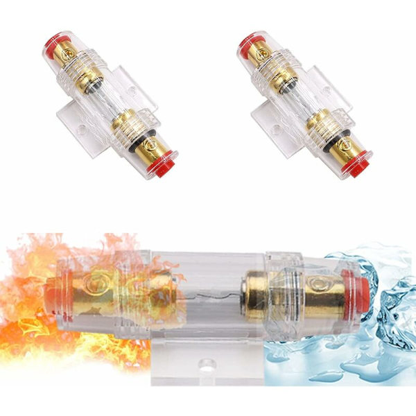 #2 stk. Inline Sikringsholder, 60A Sikringsholder Bil Audio Strøm Sikkerhed#