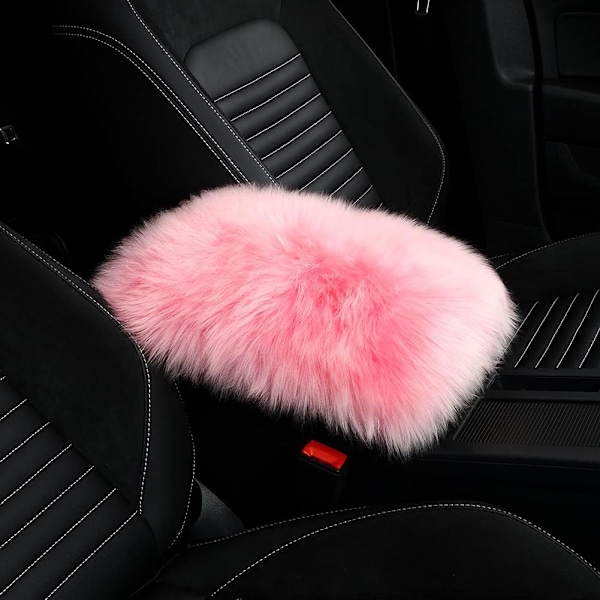 /#/(Pink) auton käsinojan istuimen laatikonsuojus, turkisen auton käsinojan suojaava alusta/#/
