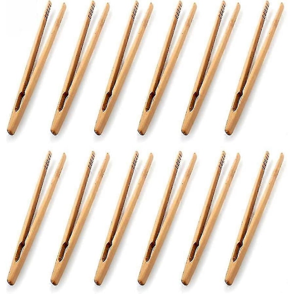 12 st Bambu Toast Tänger Bambu Kökstänger Matlagning Te Redskap Socker Bambu Salladstänger Kongfu Te Trä Te Klämma Mat Te Pincett