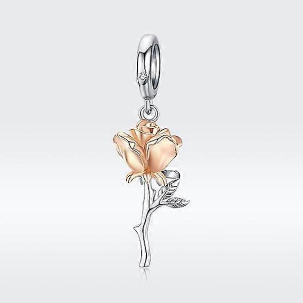 Rosberlock för Pandora Armband 925 Sterling Silver Guldpläterad Blomdesign